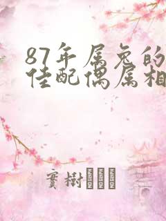 87年属兔的最佳配偶属相