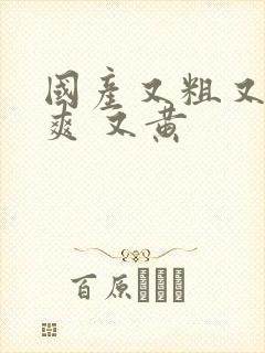 国产又粗又猛又爽 又黄