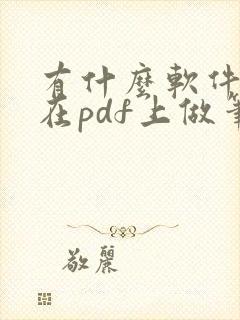 有什么软件可以在pdf上做笔记