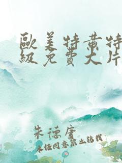 欧美特黄特色一级免费大片