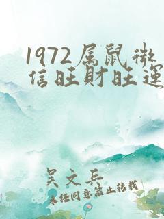1972属鼠微信旺财旺运昵称