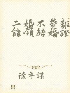 二婚不带离婚证能领结婚证吗