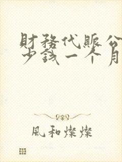 财务代账公司多少钱一个月