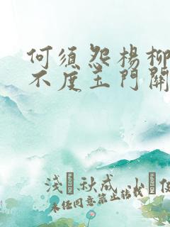 何须怨杨柳春风不度玉门关出自哪一首边塞诗