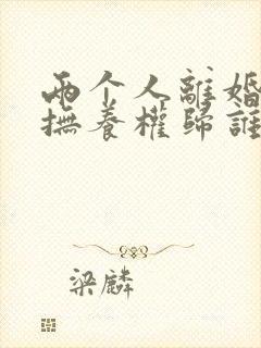 两个人离婚孩子抚养权归谁