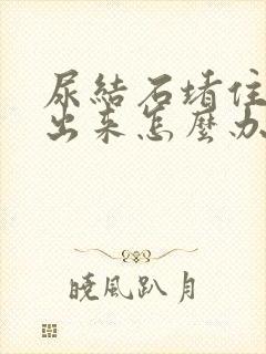 尿结石堵住尿不出来怎么办