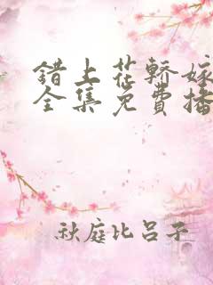 错上花轿嫁王爷全集免费播放