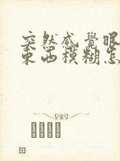 突然感觉眼睛看东西模糊怎么回事