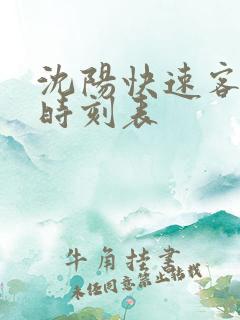 沈阳快速客运站时刻表