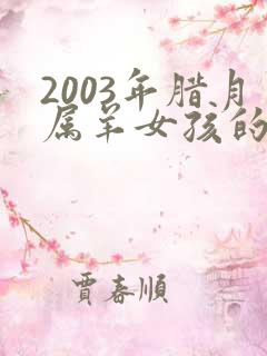 2003年腊月属羊女孩的命运