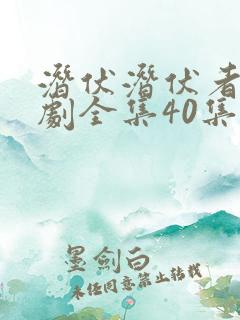 潜伏潜伏者电视剧全集40集免费观看