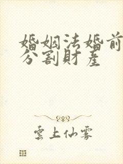 婚姻法婚前如何分割财产