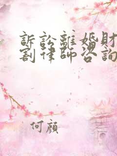 诉讼离婚财产分割律师咨询