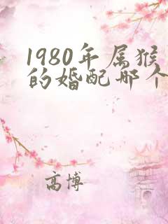 1980年属猴的婚配哪个属相最好