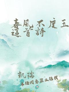 春风不度玉门关这首诗