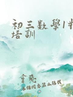 初三数学1对1培训