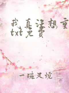 我真没想重生啊txt免费