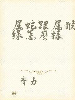 属蛇跟属猴的姻缘怎么样