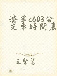 济宁c603公交车时间表