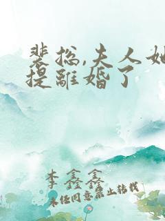 裴总,夫人她又提离婚了