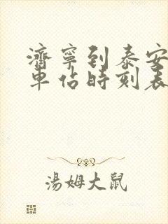 济宁到泰安的汽车站时刻表