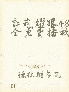 许我耀眼48集全免费播放