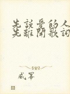 先说爱的人总是先离开歌词