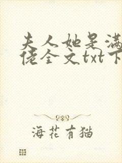 夫人她是满级大佬全文txt下载