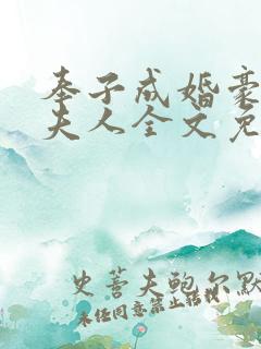 奉子成婚豪门长夫人全文免费阅读