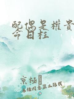 配偶是权贵的女命日柱