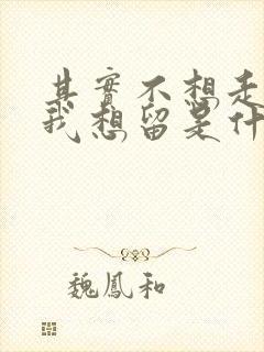 其实不想走其实我想留是什么歌名