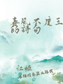 春风不度玉门关的诗句