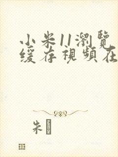 小米11浏览器缓存视频在哪个文件夹