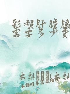 彩超肝胆胰脾肾需要多少费用