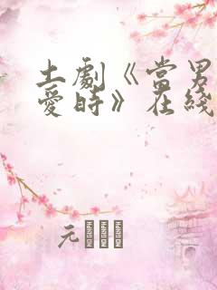 土剧《当男人恋爱时》在线观看