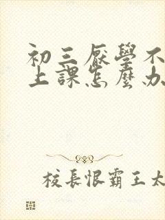 初三厌学不想去上课怎么办