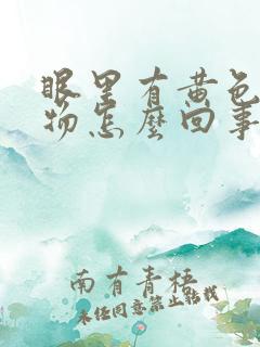 眼里有黄色分泌物怎么回事