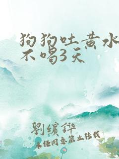 狗狗吐黄水不吃不喝3天