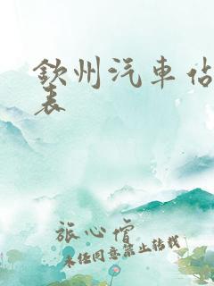 钦州汽车站时刻表