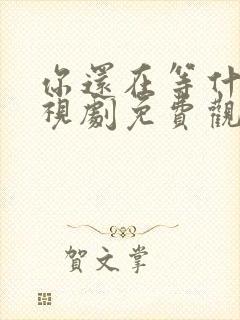 你还在等什么电视剧免费观看