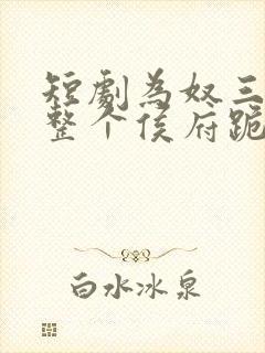 短剧为奴三年后整个侯府跪求我原谅全集下载