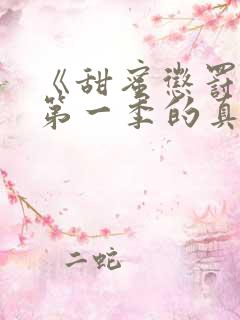 《甜蜜惩罚2》第一季的真人版