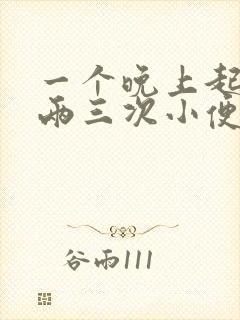 一个晚上起夜上两三次小便是什么病