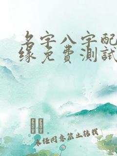 名字八字配对姻缘免费测试
