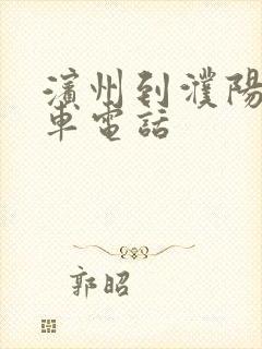 滨州到濮阳大巴车电话