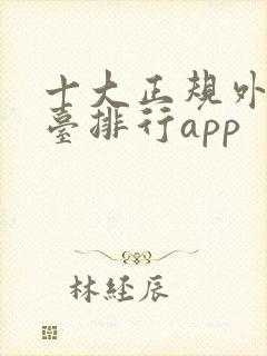 十大正规外汇平台排行app