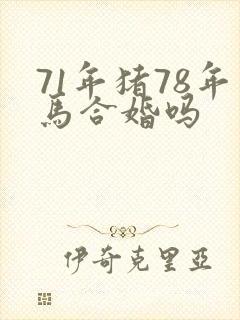 71年猪78年马合婚吗