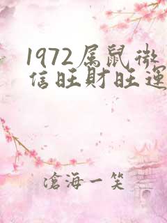 1972属鼠微信旺财旺运昵称