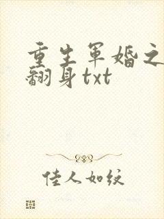重生军婚之肥妻翻身txt