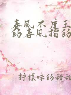 春风不度玉门关的春风指的是